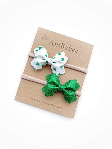 St Patricks Day Bow, St Patrick Day Headband, Baby Headband, Green Baby Headband, Baby Girl Headband, Felt Bow Headband, Newborn Headband
