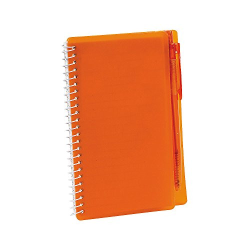 Fun Express - Orange Spiral Note Books  and  Pen Sets - Stationery - Notepads - Note Books  and  Journals - 12 Pieces