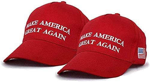 Men Women Make America Great Again Hat Adjustable USA MAGA Cap,Keep America Great 2020,2 Pack- MAGA Red,One Size