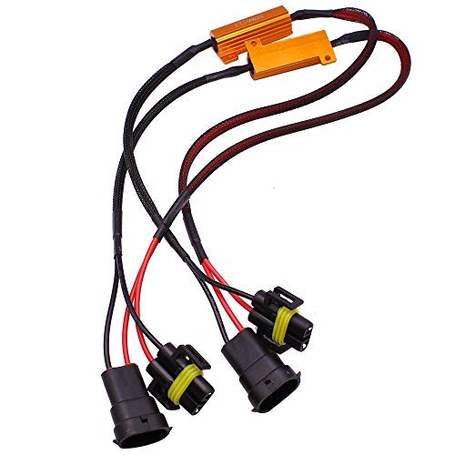 NIEHFIT H11 H8 H9 881 Wire Harness Kit 50W 6Ohm LED Load Resistor Fix Hyper Flashing Blinking Error Warning Canceller