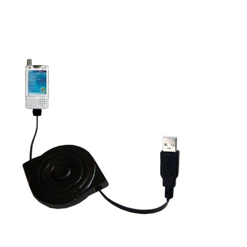 Compact and Retractable USB Power Port Ready Charge Cable Designed for The HP iPAQ h6315 h6325 h6365 Series and uses TipExchange