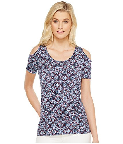Karen Kane Women's Hi-lo Cold Shoulder Top, Print, XS