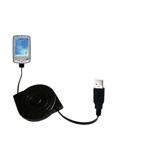 Compact and Retractable USB Power Port Ready Charge Cable Designed for The HP iPAQ hx2415 hx2410 and uses TipExchange