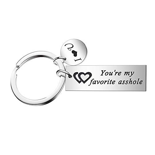You're My Favorite Asshole/Bitch Keychain Funny Keychain Funny Man Gifts for Husband Boyfriend Funny Women Gifts for Wife Girlfriend (You are My Favorite Asshole)