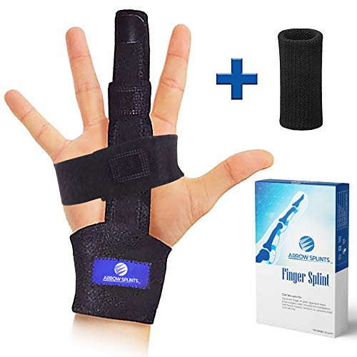Arrow Splints Trigger Finger Splint   Mallet Finger Brace, Fractured or Broken Finger Straightener, Arthritis  and  Tendonitis Pain Relief - Immobilization Support for Index, Pinky, Ring,  and  Middle Finger