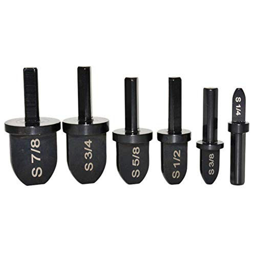 NINEFOX 6 Pcs Swaging Tool Drill Bit Set with 1/4 3/8 1/2 5/8 3/4 7/8 Bits, Swaging Spin Multifunction Copper Pipe Swaging Tool Drill Bit Set Portable Bearing Steel