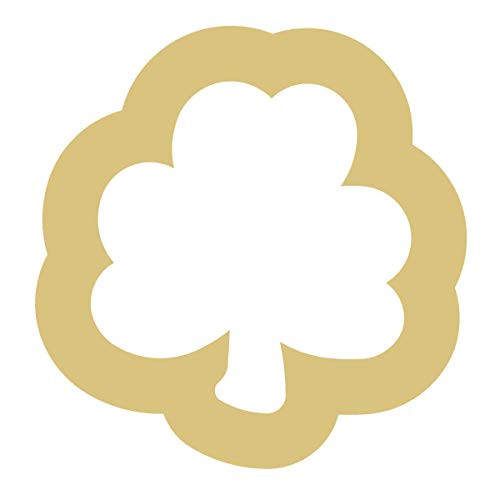 Clover Cutout Unfinished Wood St. Patrick's Day Leprechaun Door Hanger Spring Decor MDF Shape Canvas Style 5 (6 inch)