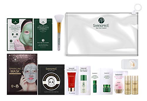 SHANGPREE Premium Mask Signature Set Kit (Gold Premium Modeling Mask (aqua jelly / hydrojelly), Gold Black Pearl Eye Mask (hydrogel 1pair), Marine Jewel Nourishing Mask (sheet) ; Total 3 masks  and  Special Samples), Premium Korean Skincare