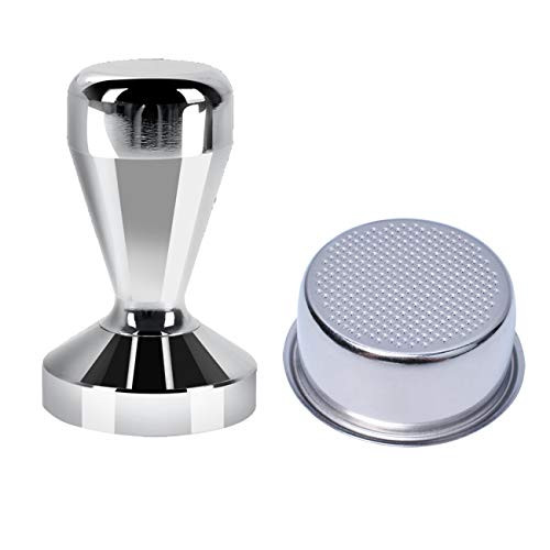 51mm Coffee Tamper and 51mm Filter Basket, Espresso Tamper 51mm, Non Pressurized Basket Compatible with Breville/Delonghi