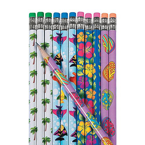Fun Express - Tropical Pencils (2dz) - Stationery - Pencils - Pencils - Printed - 24 Pieces