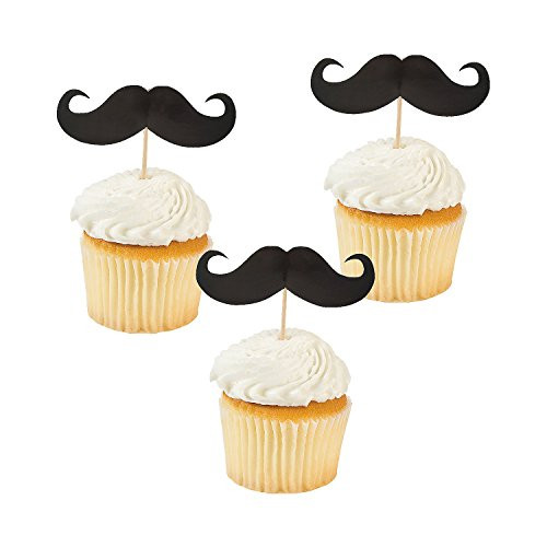 Fun Express - Mustache Paper Picks (25pc) for Party - Party Supplies - Serveware  and  Barware - Picks  and  Stirrers  and  Parasols - Party - 25 Pieces