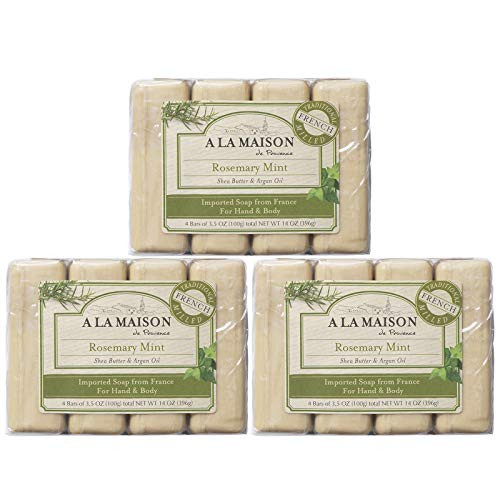 A La Maison Rosemary Mint Bar Soap 3.5 Oz each (12 Bars Total) A La Maison Rosemary Mint Bar Soap 3.5 Oz each (12 Bars Total)