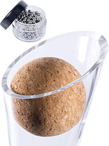 Plaisir de la Cave Wine Decanter Cork Stopper  and  Stainless Steel Cleaning Beads Accessories