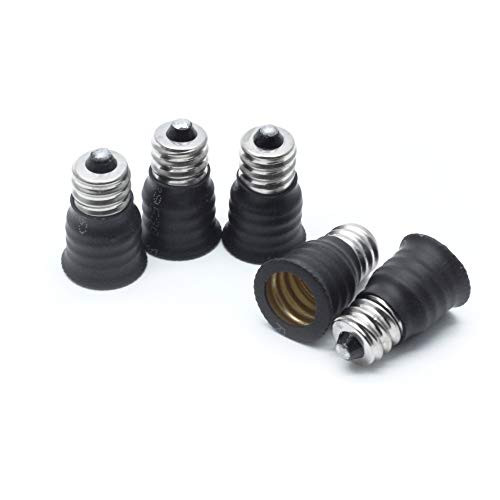 Sscon 5pcs E12 to E14 Socket Adapter Converter Lamp Adapter Candelabra E12 Base Convert to European Intermediate E14 Base