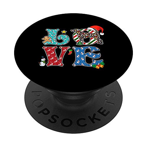 I Love Dog Black and Tan Coonhound Christmas PopSockets PopGrip: Swappable Grip for Phones  and  Tablets