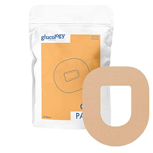 Glucology - Omnipod CGM Patches Beige   25 Pack   Waterproof  and  Medical Grade Diabetes Adhesive Patch