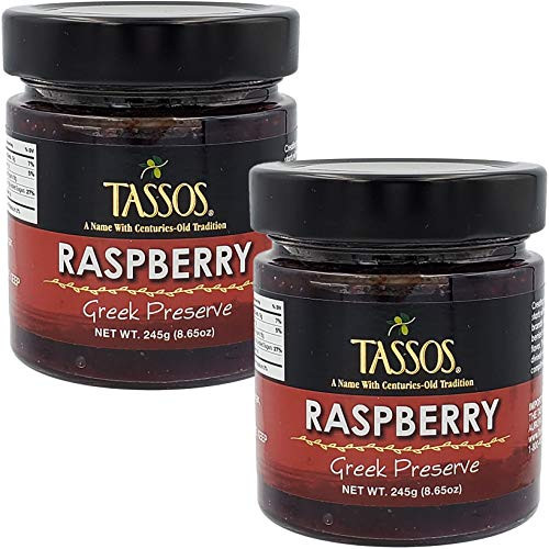 Tassos Raspberry Marmalade Spread, Greek Preserve, Net Wt. 8.65 Ounce (2-Pack)