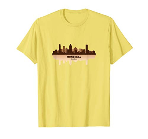 Montreal, Canada City Skyline   Tan Quebec Pride T-shirt