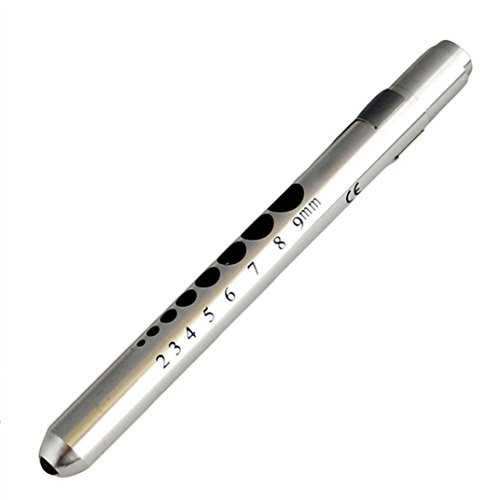 IEason LED Flashlight, Medical First Aid LED Pen Light Flashlight Torch Doctor Nurse EMT Emergency (Silver)
