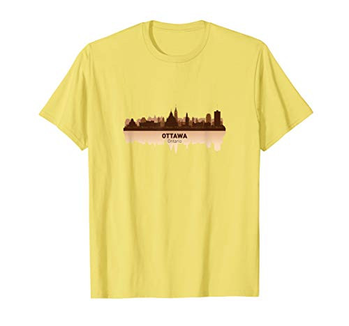 Ottawa, Canada City Skyline   Tan Ontario Pride T-shirt