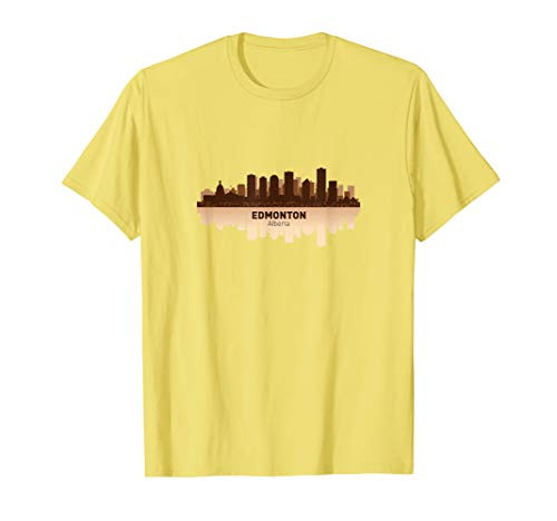 Edmonton, Canada City Skyline   Tan Alberta Pride T-shirt