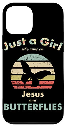iPhone 12 mini Just A Girl Who Runs on Jesus and Butterflies Case