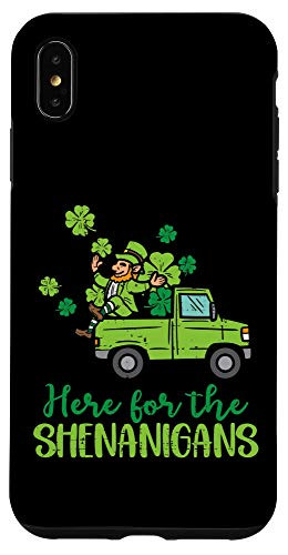 iPhone XS Max Here For The Shenanigans Leprechaun Truck St Patricks Day Case