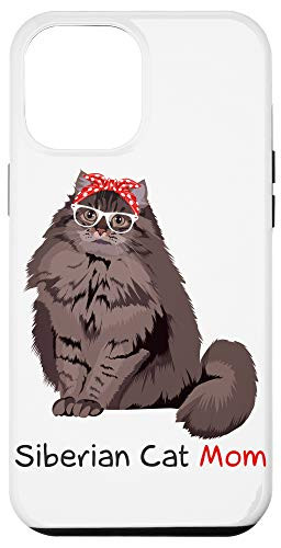 iPhone 12 Pro Max Siberian Cat Mom Retro Mothers Day Gift Idea Case