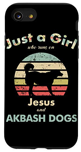 iPhone SE (2020) / 7 / 8 Just A Girl Who Runs on Jesus and Akbash Dogs Retro Dog Case