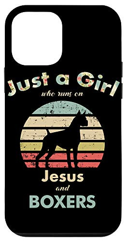 iPhone 12 mini Just A Girl Who Runs on Jesus and Boxers Retro Vintage Dog Case