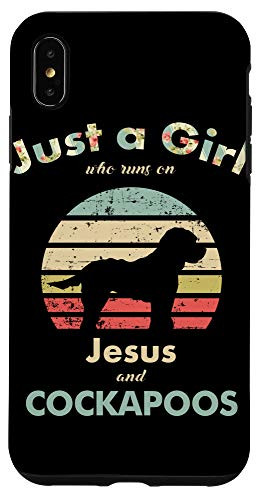 iPhone XS Max Just A Girl Who Runs on Jesus and Cockapoos Retro Dog Case