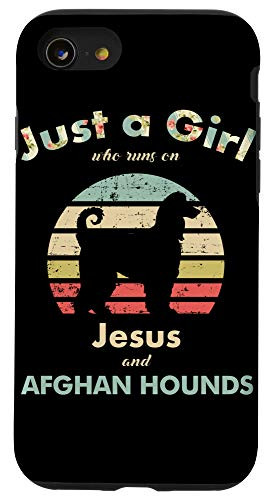 iPhone SE (2020) / 7 / 8 Just A Girl Who Runs on Jesus and Afghan Hounds Retro Dog Case