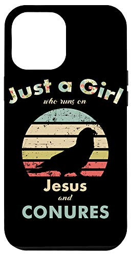 iPhone 12 Pro Max Just A Girl Who Runs on Jesus and Conures Retro Conure Case