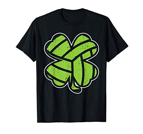 Volleyball Shamrock Clover St Patricks Day Lucky Sports Gift T-Shirt