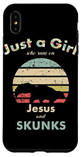 iPhone XS Max Just A Girl Who Runs on Jesus and Skunks Retro Skunk Case