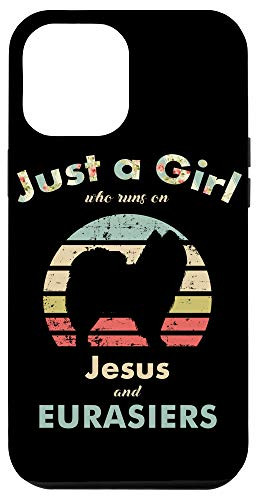 iPhone 12 Pro Max Just A Girl Who Runs on Jesus and Eurasiers Retro Dog Case