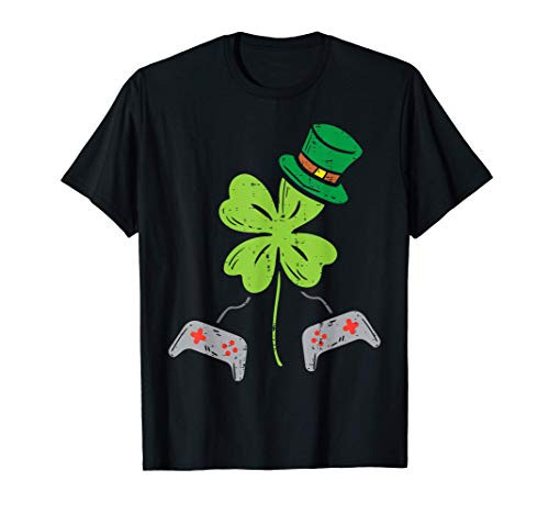 Shamrock Video Game Controller St Patricks Day Boys Men Gift T-Shirt
