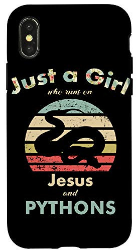 iPhone X/XS Just A Girl Who Runs on Jesus and Pythons Retro Python Case