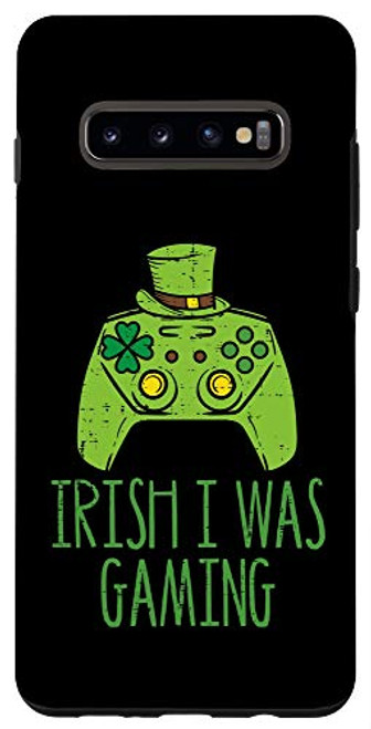 Galaxy S10plus Irish I Was Gaming Game Controller St Patricks Day Gamer Boy Case