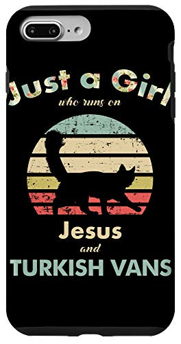 iPhone 7 Plus/8 Plus Just A Girl Who Runs on Jesus and Turkish Vans Retro Cat Case