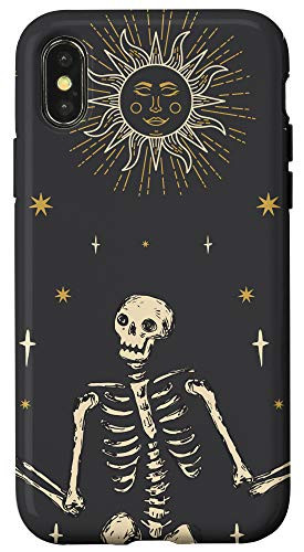 iPhone X/XS Halloween Case - Funny Halloween Vintage Skeletons Stars Sun Case