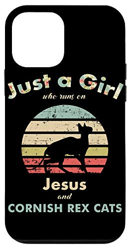 iPhone 12 mini Just A Girl Who Runs on Jesus and Cornish Rex Cats Case