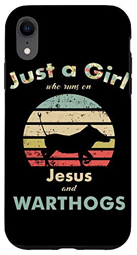 iPhone XR Just A Girl Who Runs on Jesus and Warthogs Retro Warthog Case