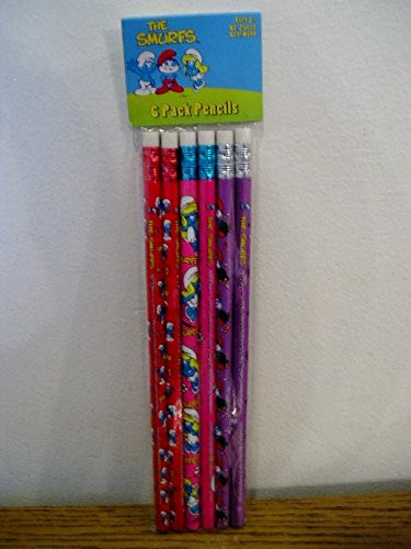 The Smurfs Smurfette 6 Pack Wooden Pencils
