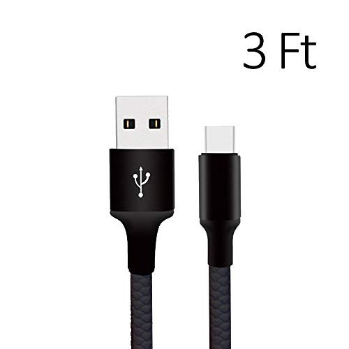 USB Type C Cable Type-C to USB-A Charger Nylon Braided Fast Charging Cord for Samsung Galaxy S9 S8 Note 8 Pixel Nintendo Switch LG Black