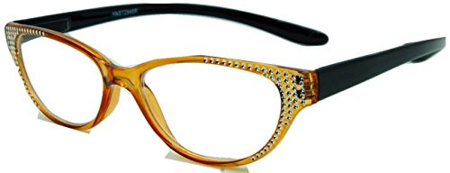 In Style Eyes Rubber Neckin Cateye Neck Hanging Reading Glasses, Lightweight, Yellow, 2.25x