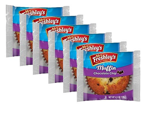 Mrs. Freshley's Chocolate Chip Muffins   Individually Packaged   Pack of 6