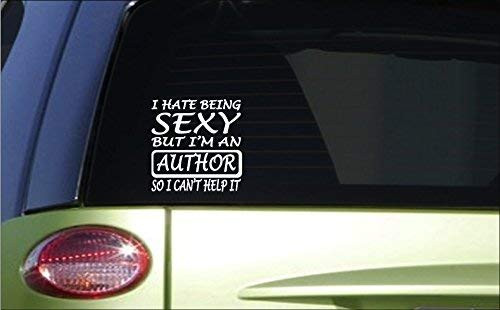 Sexy Author 6 inch StickerG18 Decal Book Writing Writer Publisher Publishing Text Vinyl Decal for Cars, Trucks, Laptops