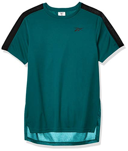 Reebok Workout Ready Short Sleeve Tech Tee, Seaport Teal, Large