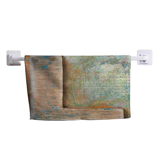 DayDayFun Custom Towel Letter L Wash Clothes for Face Letterpress Natural Old Texture Backdrop Writing Symbol Timeworn Design Typography 10 inch x 40 inch Multicolor